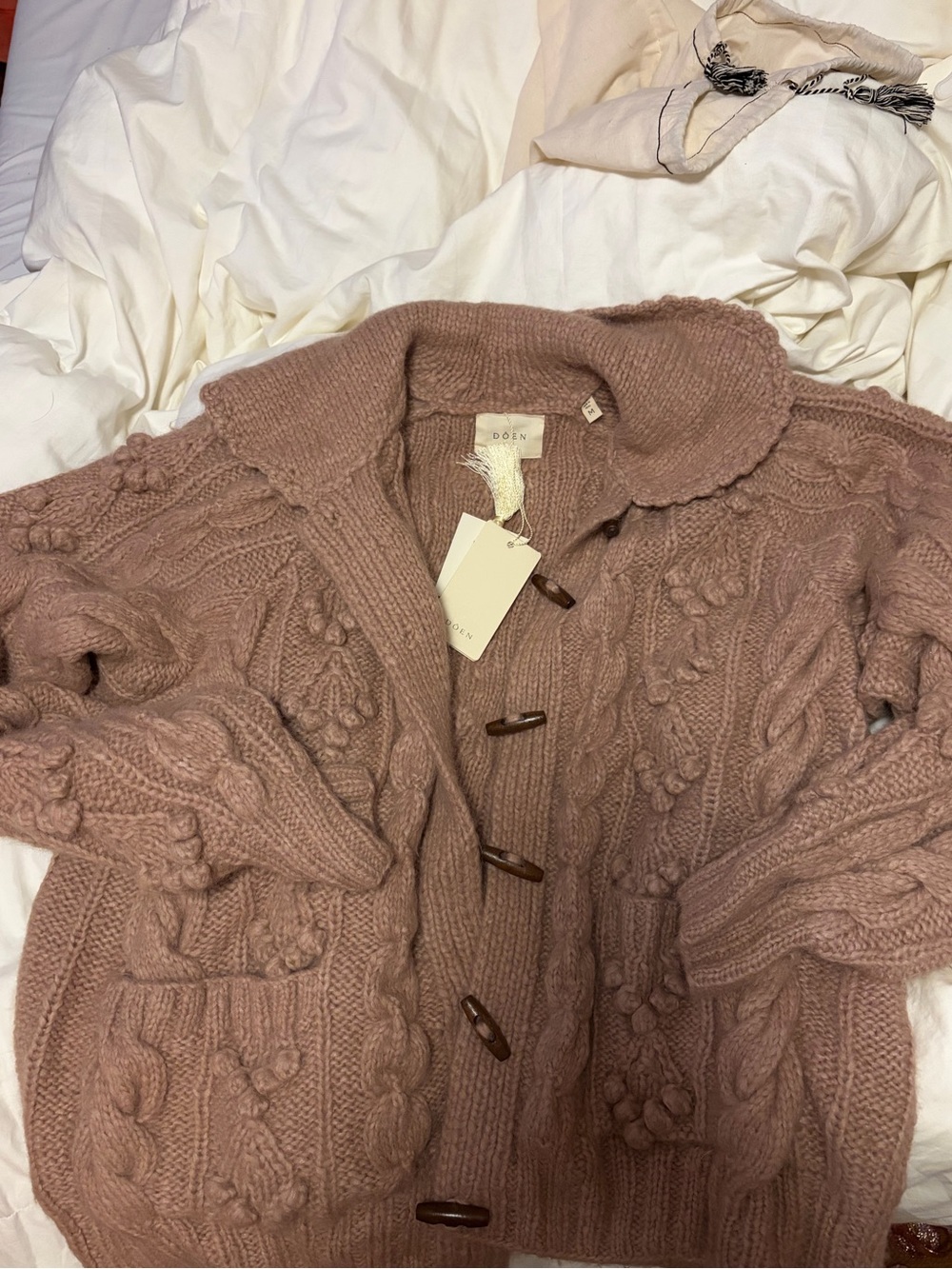 Doen Rive Cardigan in Clay